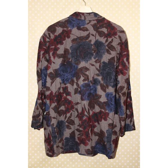 GASTON JAUNET FR 40 US 8 10 France VTG Wool Floral Oversize Blazer Jacket Artsy - Picture 5 of 8